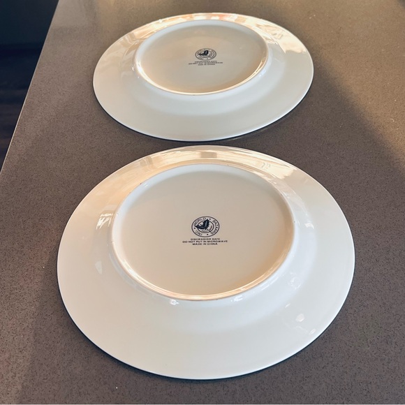 Vintage 90s World Bazaars Holly Berry Ivory White 2 Holiday Dinner Plates - Picture 11 of 15